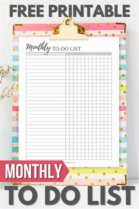 Monthly To Do List Printable Printable Word Searches Riset