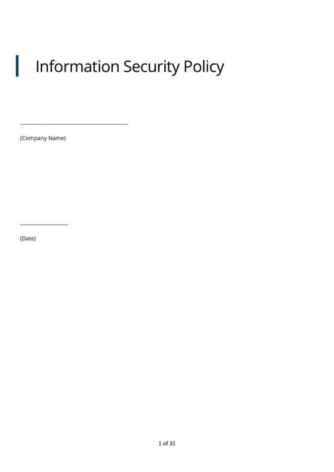 42 Information Security Policy Templates [cyber Security] ᐅ Templatelab