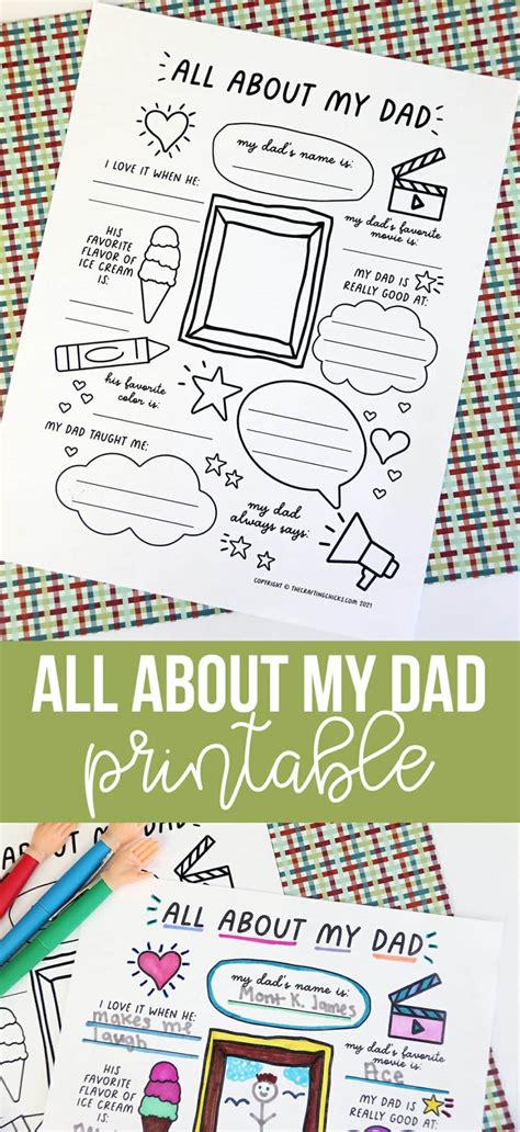 Free Printable All About My Dad Worksheets