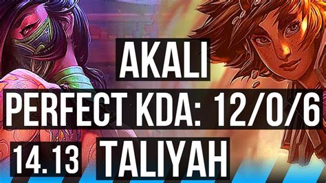 AKALI Vs TALIYAH MID 12 0 6 Legendary 900 Games NA Grandmaster