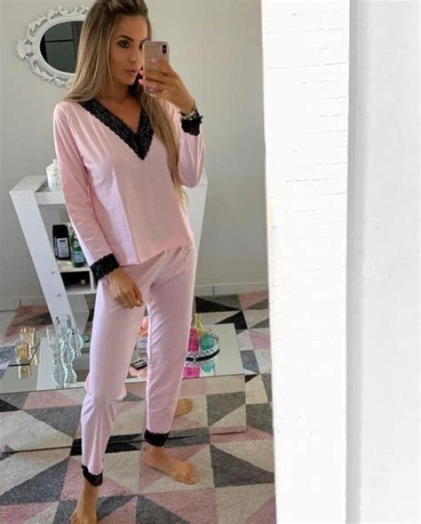 Pijama Renda Larga Inverno Rosa Beb Algod O Nayara Ara Jo Pijamas