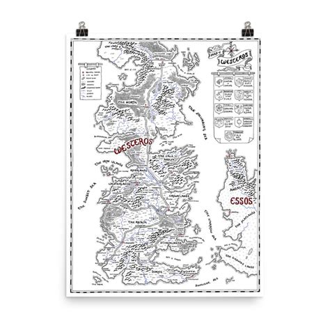 Game of Thrones Map Westeros Fan Art Giclée Watercolour and - Etsy Canada