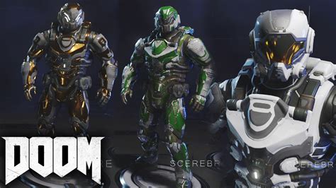 Doom All Outfitsarmorskins Customization Showcase Youtube