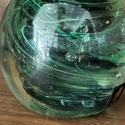 Vintage Kerry Glass Green Swirl Paperweight Hand Blown Made In Etsy