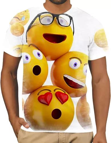 Camiseta Camisa Emoji Emojis Carinhas Personalizada Luxo Z1 Parcelamento Sem Juros