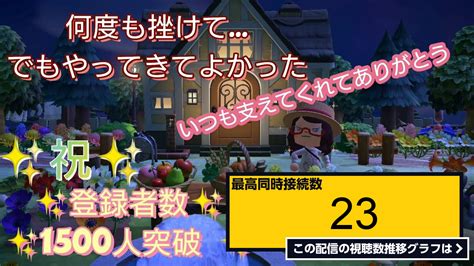 ライブ同時接続数グラフ『【あつ森】＃304、 祝 登録者数1500人！いつも応援ありがとう♪配信 【あつまれ どうぶつの森】500日以上毎日