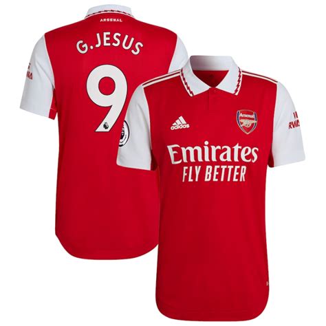 Gabriel Jesus Arsenal Shirt Home Player Jersey Red Jersey Teams