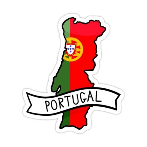 Portugal Flag Map Sticker Sticker For Sale By Drawingvild Portugal