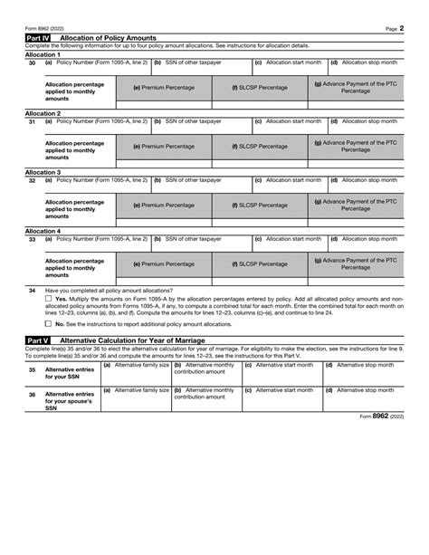 Irs Form 8962 Download Fillable Pdf Or Fill Online Premium Tax Credit