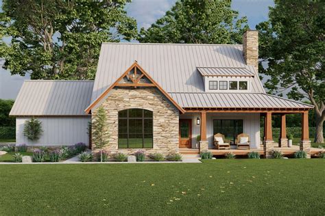 Square Foot Bed Rustic House Plan With Car Attached Garage