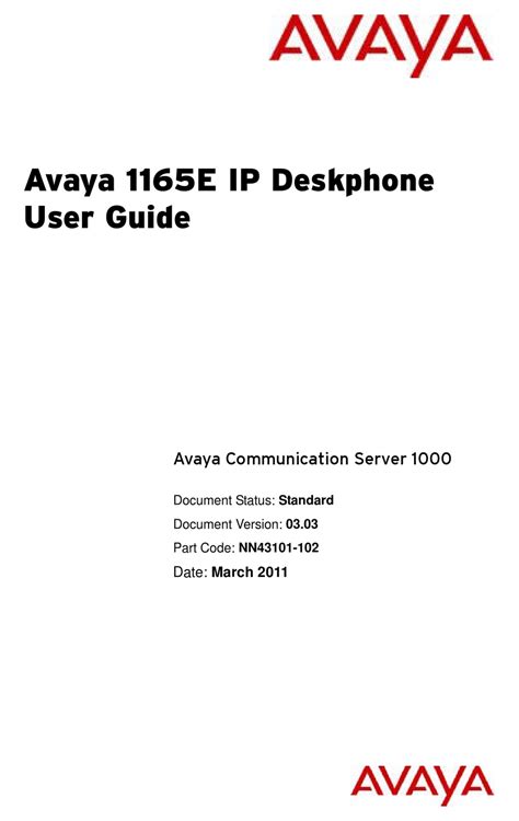 Avaya 1165e User Manual Pdf Download Manualslib