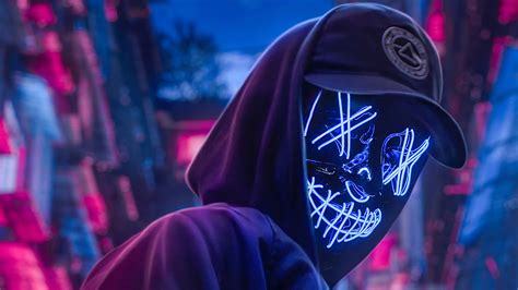 2560x1440 Neon Hoodie Hat Guy 4k 1440p Resolution Hd 4k Wallpapers