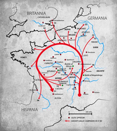 Caesars Conquest Of Gaul Vivid Maps