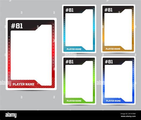 Sport Player Trading Card Frame Border Template Design Set Stock Vector