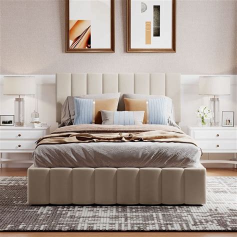 Merax Full Size Upholstered Platform Bed With A Hydraulic Storage