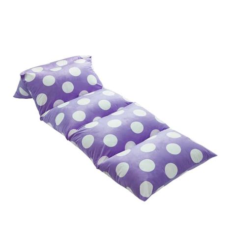 Loungie Purple Polka Dots Bean Bag Covers Microfiber 88 in. x 26 in ...