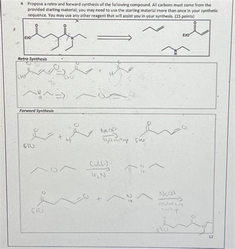 Solved Propose A Retro And Forward Synthesis Of The Chegg