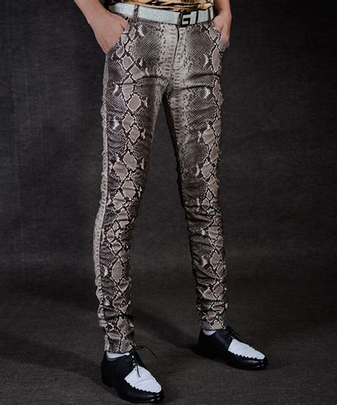 Snakeskin Leather Pants Urkoolwear