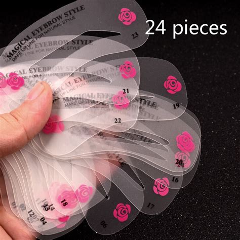 24 Pcs Pro Reusable Eyebrow Stencil Set Eye Brow DIY Drawing Guide