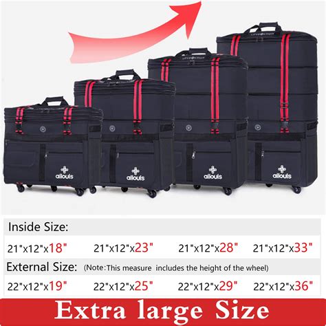 Ailouis Expandable Rolling Duffle Bag Extra Large Xxl Wheeled Travel Duffel Luggage For Men