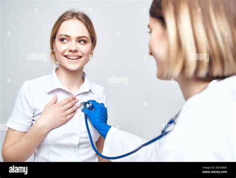 Nurse Stethoscope Healing Procedures Light Background Stock Photo Alamy