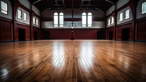 Premium Photo | Basketball in the sport arena Empty Indoor basketball ...