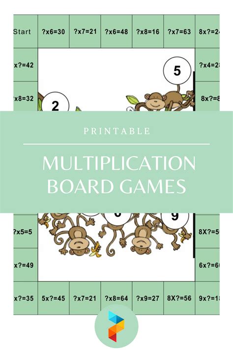 Printable Multiplication Board Games | Multiplication, Board game ...