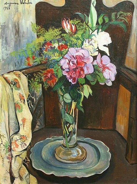 Suzanne Valadon Vase Of Flowers On A Tin Plate 1928 Floral Painting