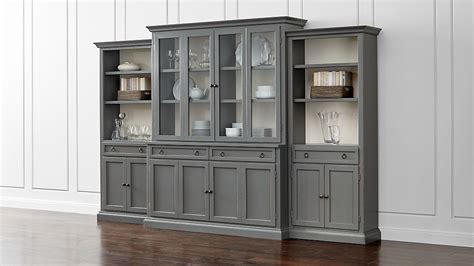 Cameo 4 Piece Grey Glass Door Wall Unit Wstorage Bookcases Crate And