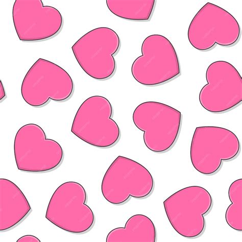 Premium Vector Love Heart Seamless Pattern On A White Background