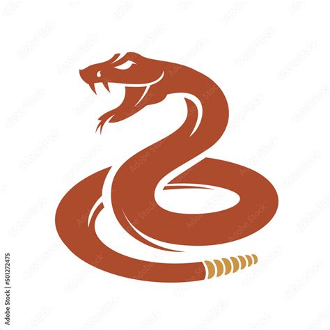 Rattlesnake icon vector illustration flat snake logo design Stock ...