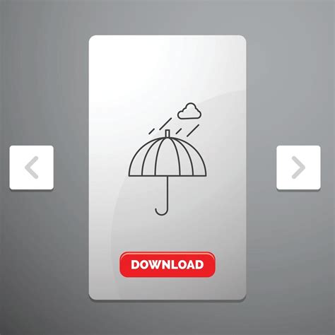 Umbrella Camping Rain Safety Weather Line Icon 13252357 Vector Art