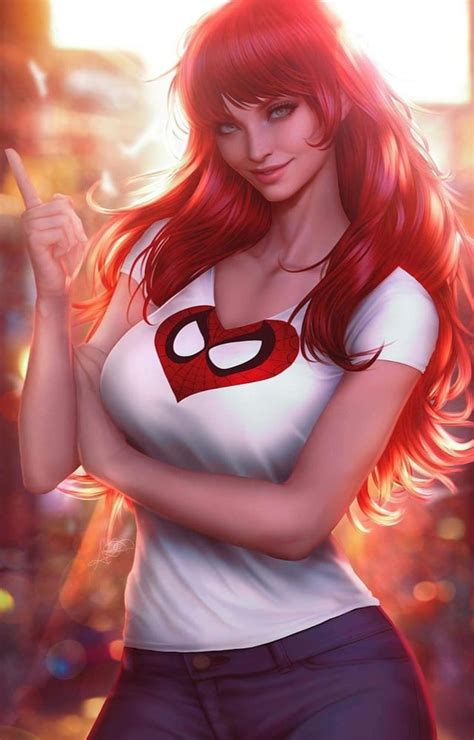 Mary Jane Watson In A Textless Variant Cover For The Amazing Spider Man