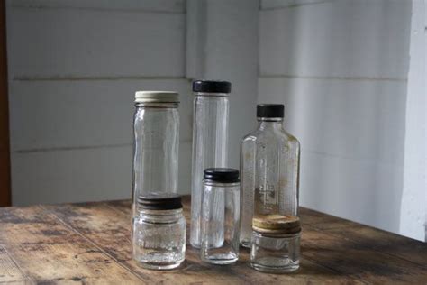 Vintage Glass Bottles And Jars Collection Etsy Bottles And Jars