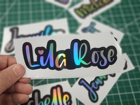 Holographic Vinyl Name Decal Vinyl Name Sticker Personalized Name