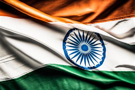 Realistic Of The Waving India Flag With Interisting Texture Waving Of