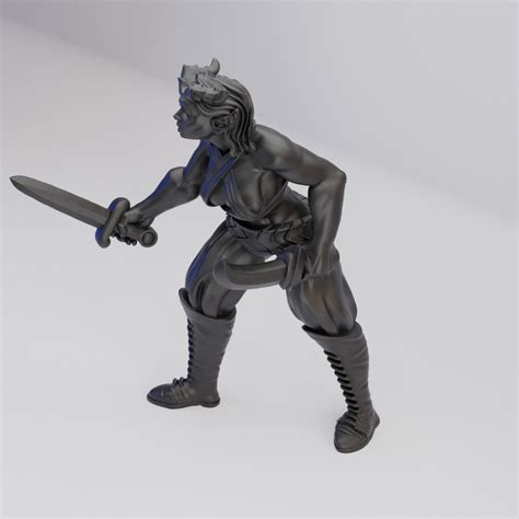 Hot Goblin Tiefling Rogue Female Pose B