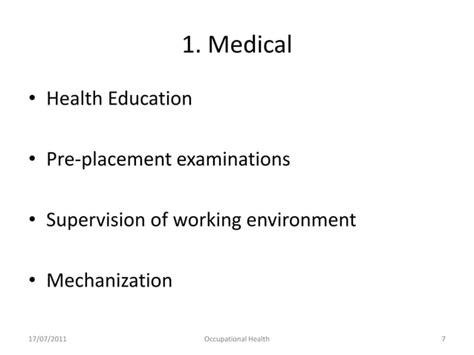 Prevention & control of occupational diseases | PPT