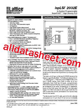 Isplsi E Lt Datasheet Pdf Lattice Semiconductor