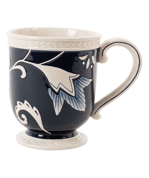 Fitz And Floyd Indigo Bristol Floral Mug Fitz And Floyd Mugs Blue