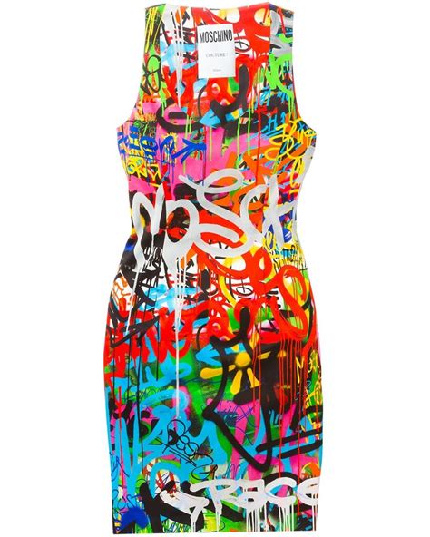 Moschino Graffiti Print Mini Dress Lyst