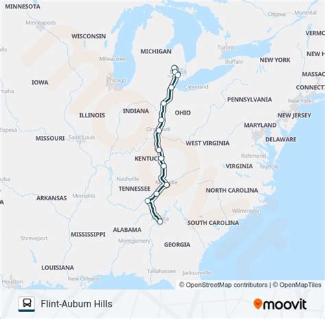 Ruta Greyhound Us Horarios Paradas Y Mapas Flint Auburn Hills