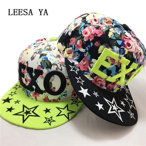 Floral Print Baseball Cap Girl Woman Flowers Hip Hop Caps Snapback