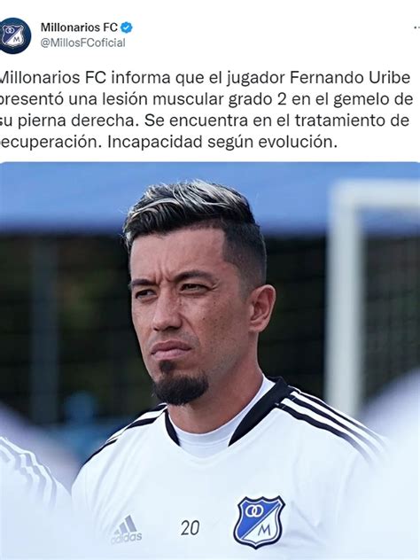 Fernando Uribe Se Lesionó Y Será Baja Para Millonarios En El Inicio De