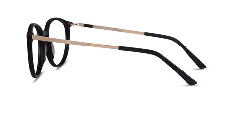 Mindful Round Black Gold Full Rim Eyeglasses Eyebuydirect