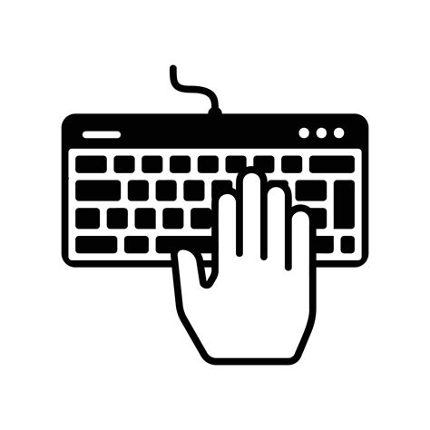 Hand Typing Icon Over Computer Keyboard 16597544 Vector Art At Vecteezy