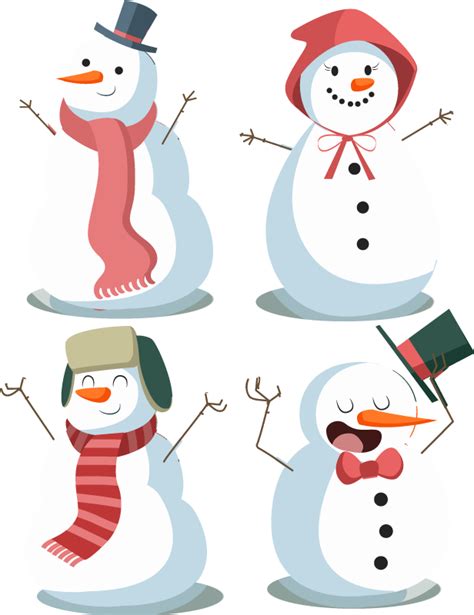 Adesivo Natale 4 Simpatici Pupazzi Di Neve TenStickers