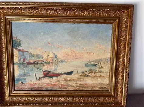 Ancienne Huile Sur Bois D But Xx Sign E Olive Henri De Martigues Eur