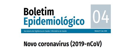 Boletim Epidemiológico Novo Coronavírus Biblioteca Virtual de