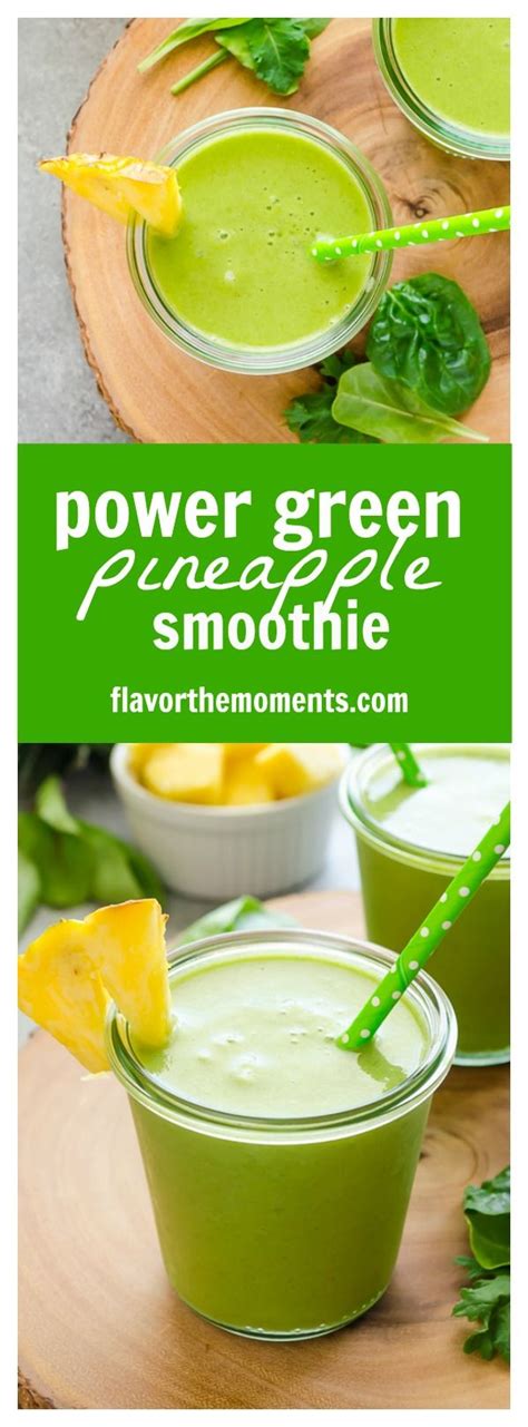 Power Green Pineapple Smoothie Flavor The Moments Energy Smoothies